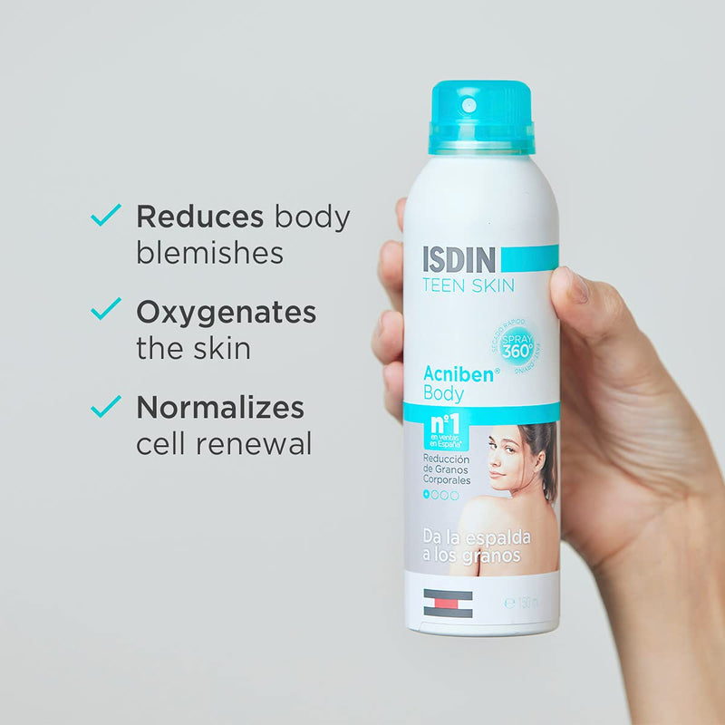ISDIN Acniben Teen Skin Body Spray Treatment for Acne | Helps clear body pimples and spots 150ml Acne Treatment - BeesActive Australia