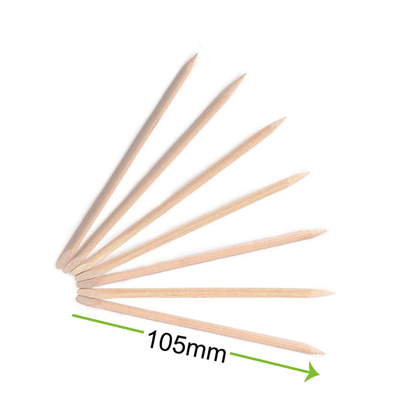 FUTURESEED 200pcs Orange Wood Stick Nail Art Double Sided Multi Functional Manicure Pedicure Tool Nail Care Accessories, 4.3inch - BeesActive Australia