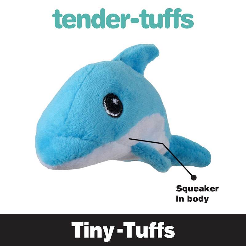 Snuggle Puppy Tender-Tuffs Tiny Hedgehog, Clownfish, and Dolphin Plush Dog Toys Bundle - Tough Marine Animal Squeaky Toys - BeesActive Australia