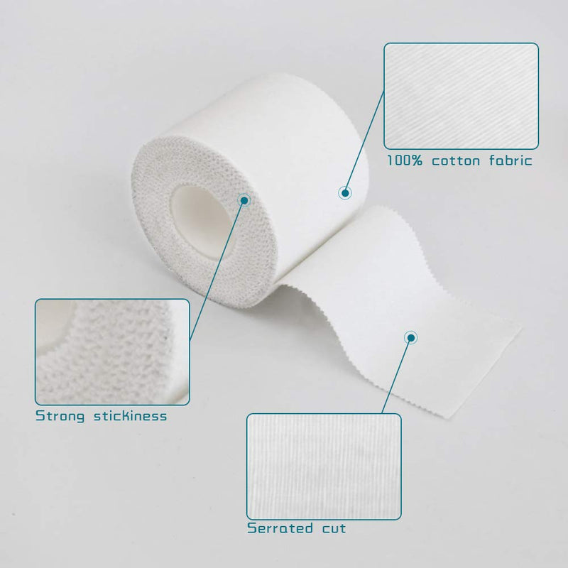 Zinc Oxide Tape 5cm x 10m 2 Rolls Beige Inelastic Sports Strapping Athletic Tape Fixed Joint Viscosity Hypoallergenic by SOONGO 5cm*10m 2 Rolls - BeesActive Australia