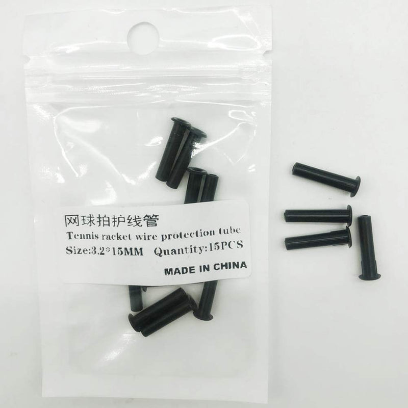 Mike-Tennis Grommets Universal Tennis Racket 3.2x15mm Grommets Eyelets Replacement Accessories Gear Equipment - Black 15pcs/Pack - BeesActive Australia