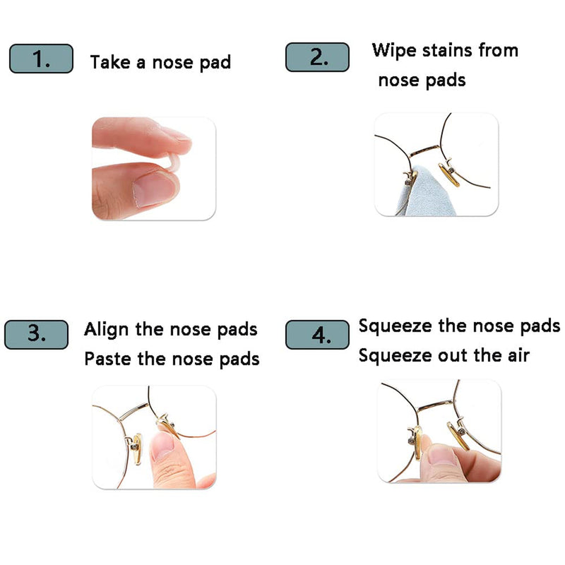BDHI 40 Pairs Eyeglass Nose Pads Soft Foam D Shape Anti Slip Nose Pads Adhesive Eye Glasses Replacements Nose Pad for Glasses Bridge for Glasses Eyeglasses Sunglasses Spectacles(Y02-40) - BeesActive Australia