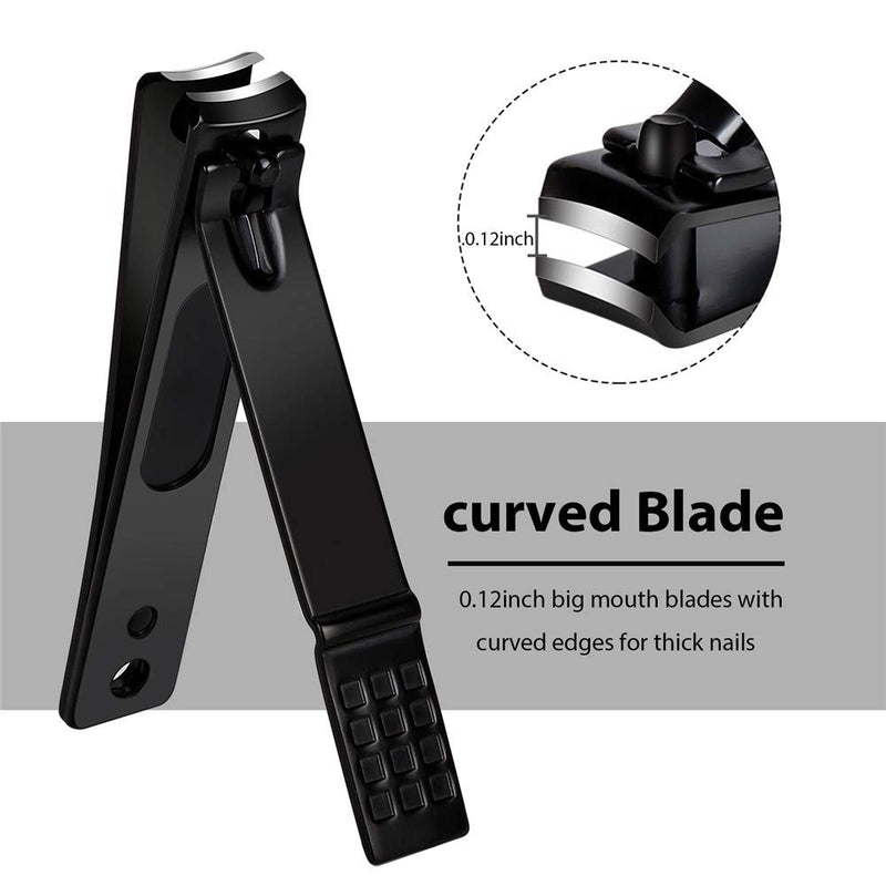 Nail Clippers Set, Sharp Stainless Steel Fingernail and Toenail clippers, Black Nail Cutter, Large and Small 2 Piece Set. (Large/Small) - BeesActive Australia