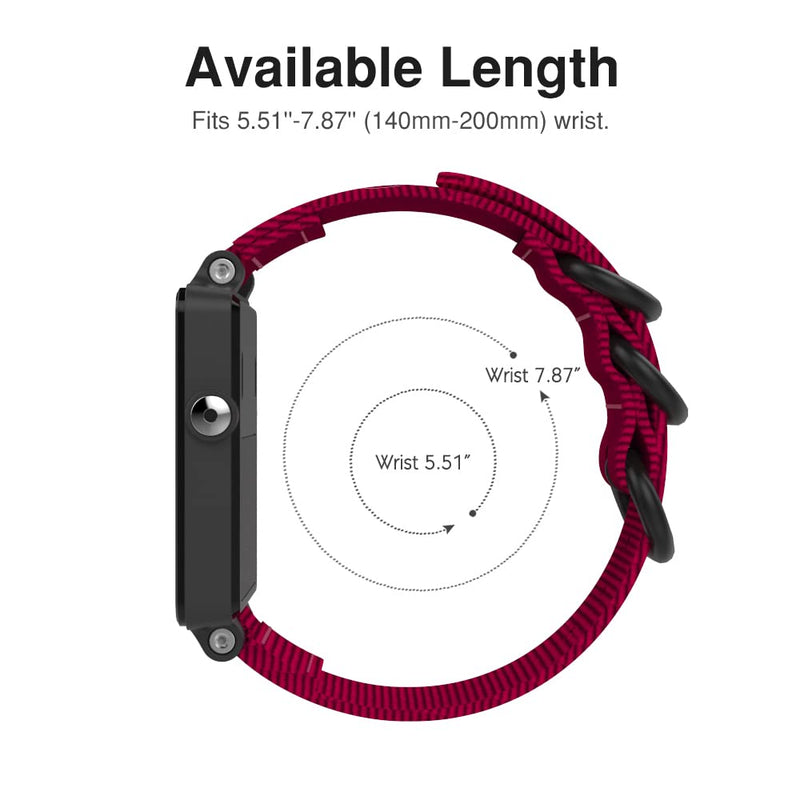 MoKo Watch Band for Garmin Vivoactive Acetate, Fine Woven Nylon Adjustable Replacement Strap for Garmin Vivoactive/Vivoactive Acetate Sports Smart Band Red - BeesActive Australia