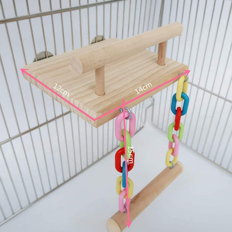 FrgKbTm Bird Perches Cage Toys Parrot Wooden Platform Play Gyms Exercise Stands with Acrylic Wood Swing Ferris Wheel Chewing for Animals Green Cheeks, Baby Lovebird, Chinchilla, Hamster Budgie - BeesActive Australia