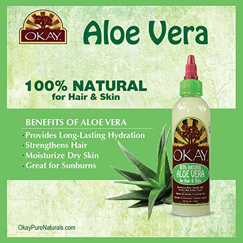 OKAY | Aloe Vera | For Hair and Skin | Hydrate, Strengthen, Moisturize | 100% Natural | Free of Silicone and Parabens | 4 oz - BeesActive Australia
