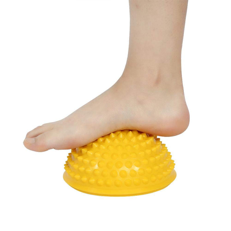 Uxsiya 5 Colors Half Round Massage Balls High Density Spiky Fitness Yoga Balls Massager for Yoga Gym Exercise(Yellow) - BeesActive Australia