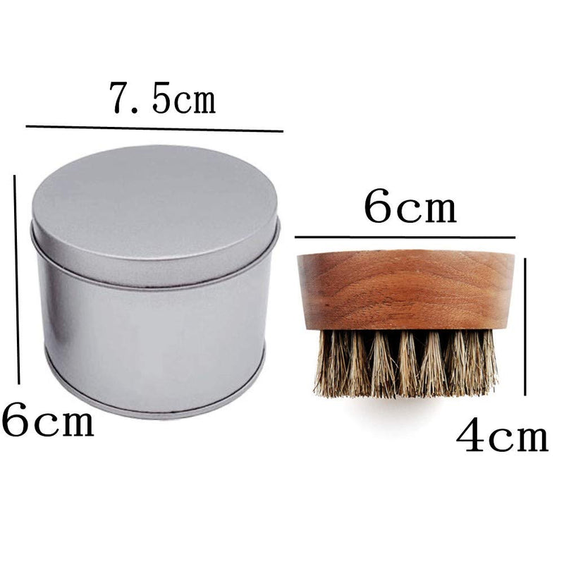 JZK Stiff boar bristles beard brush with walnut wood base, beard grooming and tame brush, with metal storage tin - BeesActive Australia