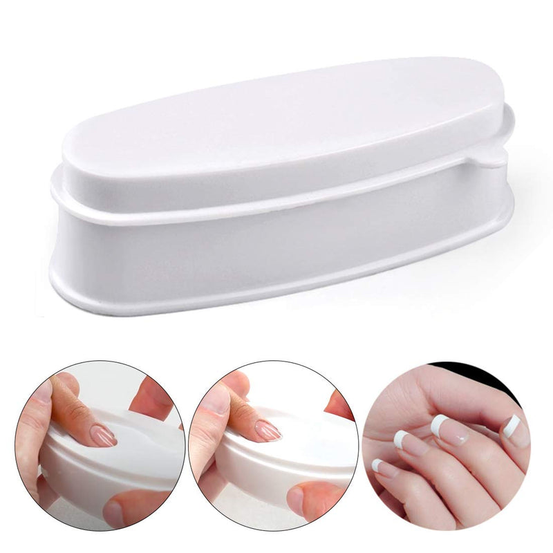 ABS Durable Easy French Dip Tray Dipping Powder Container Dual Use for Short Extended Nails Molding for White Pink Smile Line Pack of 1, HJ-NAT117 - BeesActive Australia