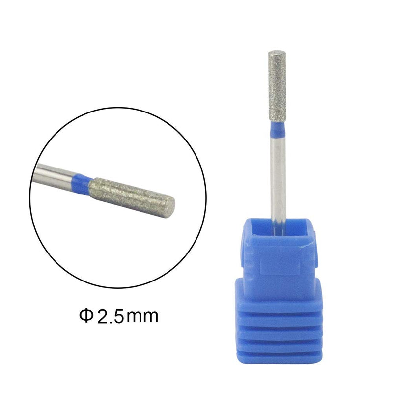 NMKL38 Diamond Bit Small Barrel Shape Electric Nail Drill File Cuticle Cleaner Tool for Rotary Nail Drill Machine Manicure Pedicure Polishing Kit (Medium 2.5) Medium 2.5 - BeesActive Australia