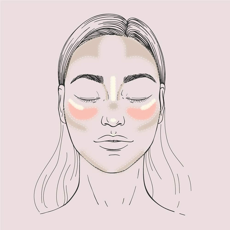 Snow Bright Contour Highlight Blush Makeup Palette - Smooth and Pigmented - Easy to Blend and Use - Vegan and Cruelty Free - 5 Part Pressed Powder Makeup Kit - With Mirror For All Skin Types - BeesActive Australia