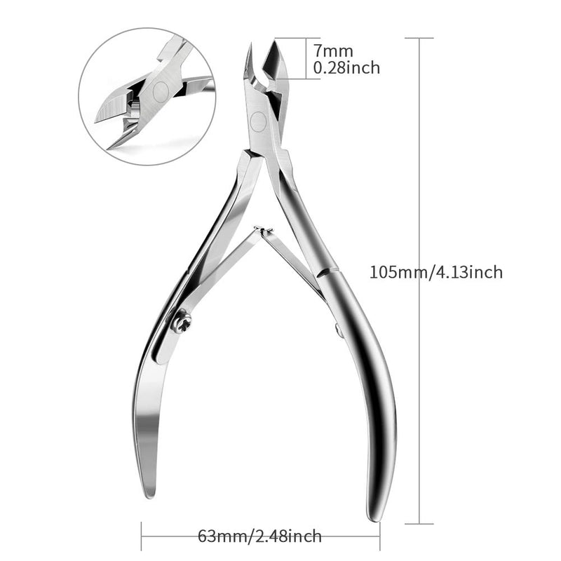 GRUTTI Cuticle Trimmer Cuticle Nipper Cuticle Pusher Professional Cuticle Nipper and Hangnail Remover, Non-Corrosion Stainless Steel Nail Tool for Correcting Nails Toenail Nipper for Men Women Seniors SILVER - BeesActive Australia