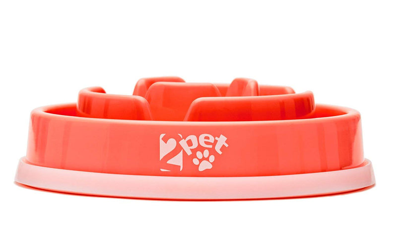 Slow Feed Dog Bowl Slowly Bowly by 2PET. Fun Interactive Dog Dish for Fast Eaters. Prevent Bloating. Fun to Use Dog Bowl. Cat Feeder Friendly. [Skid Protection Upgraded] Medium Coral shellfish - BeesActive Australia