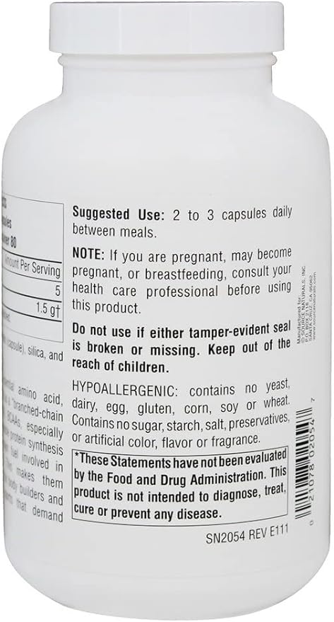 L-leucine 500mg 240 capsules - BeesActive Australia