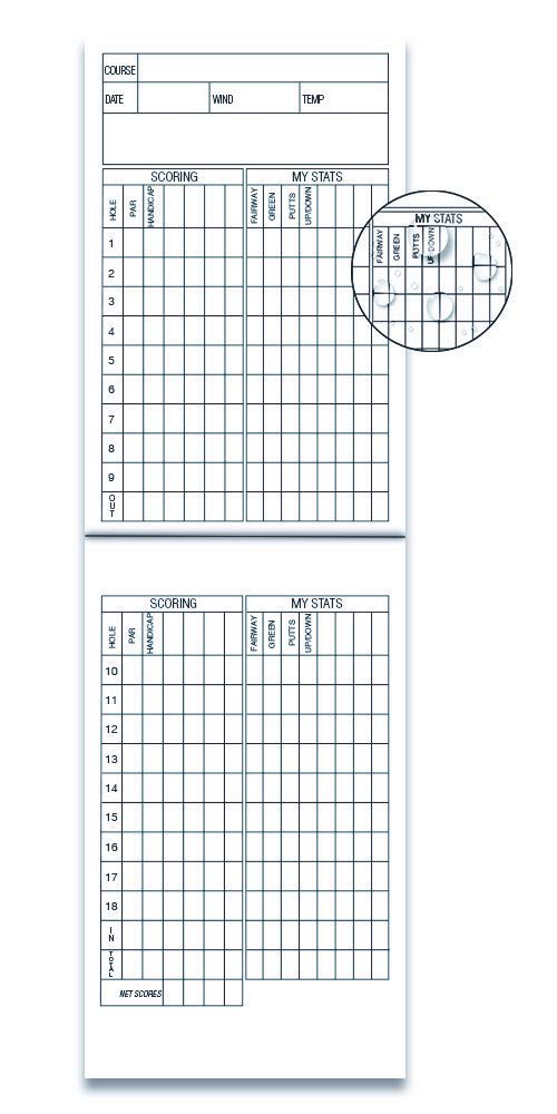 Golf Scorecard and Statistics Notebook Weatherproof (2 Pack) Golf Stats, Fits Golf Covers - BeesActive Australia