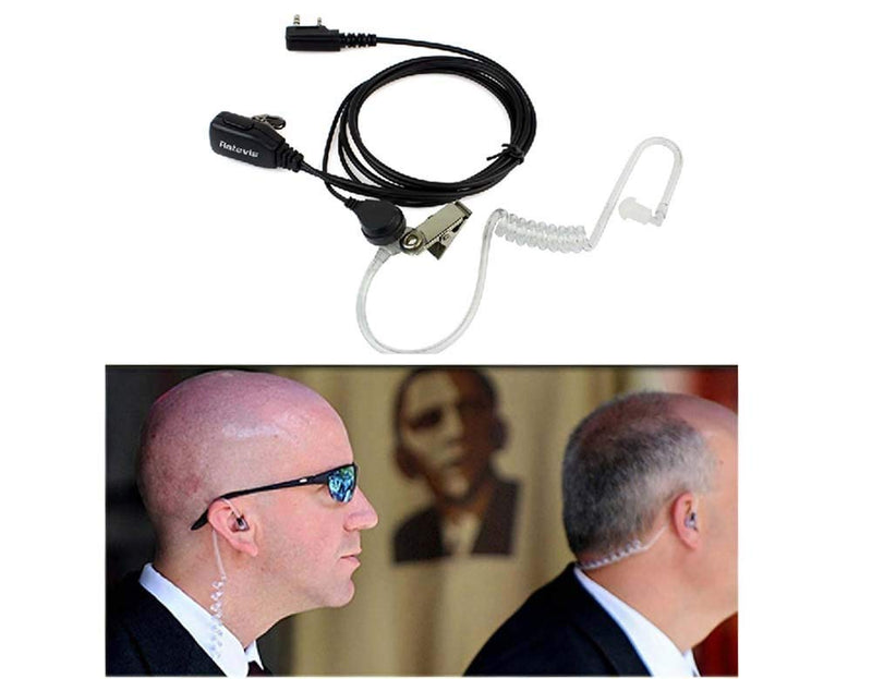 [AUSTRALIA] - Retevis 2 Pin PTT Mic Covert Acoustic Tube Earpiece Headset for Kenwood PUXING Baofeng UV-5R UV-5RA 888S Retevis H777 RT7 RT21(1 Pack) 