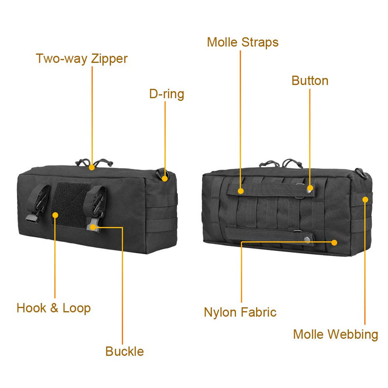 [AUSTRALIA] - AMYIPO Tactical Pouch Multi-Purpose Large Capacity Increment Pouch Short Trips Bag Black (2 PCS) 