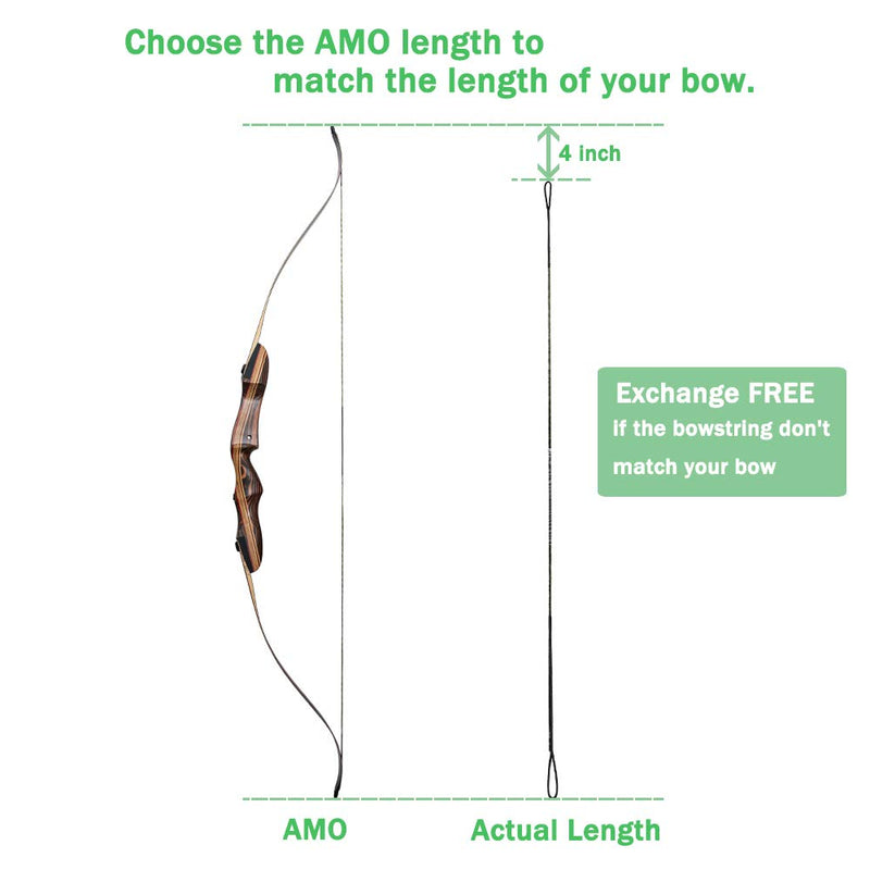 Deerseeker Dacron Bow String Set with 2 Nock Points 12/14/16 Strands 48-70 inches for Traditional Longbow Recurve Bow Replacement Bowstring AMO 48"(actual length 44") 12 Strands - BeesActive Australia