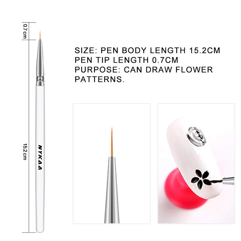 4 PCS Nail Art Brush Set with Liners (7mm, 9mm) Striping Brushes (11mm, 14mm), for Thin Fine Line Drawing, Detail Painting, Striping, Blending. NY-NBP001 - BeesActive Australia