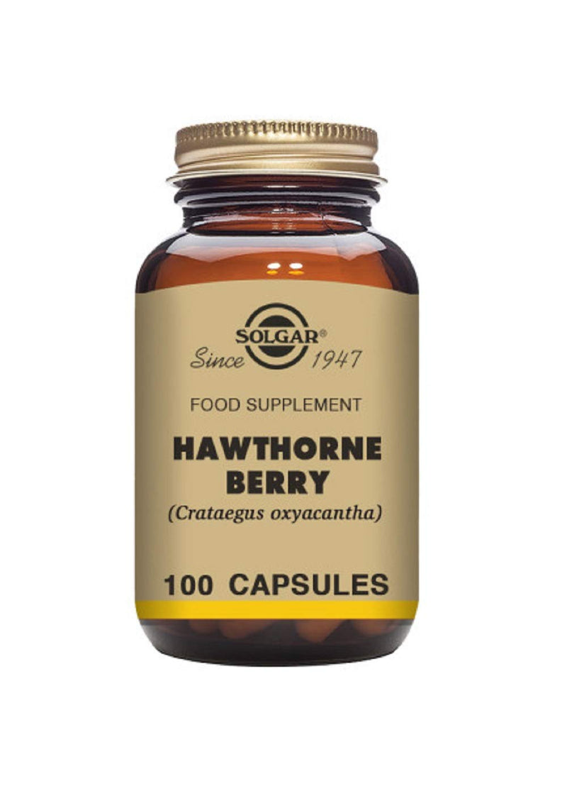 Solgar Hawthorne Berry Vegetable Capsules - Pack of 100 - Powdered Extract - Vegan, Vegetarian, Kosher - BeesActive Australia