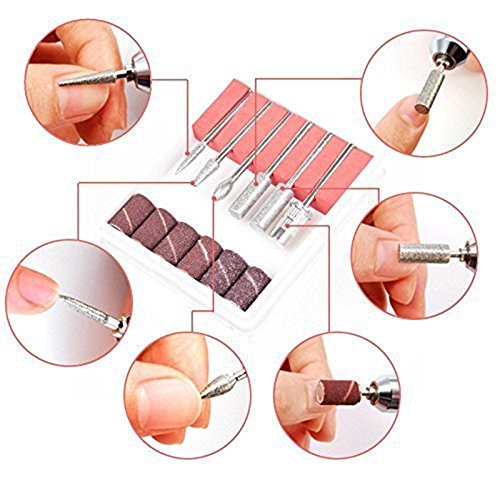 DiiDa Professional Electric Manicure Drill Set Acrylic Nail Gel Polish Remover Electric Nail Files Pedicure Kit with [100pcs Sand Bands+1 Powder Brush] - BeesActive Australia