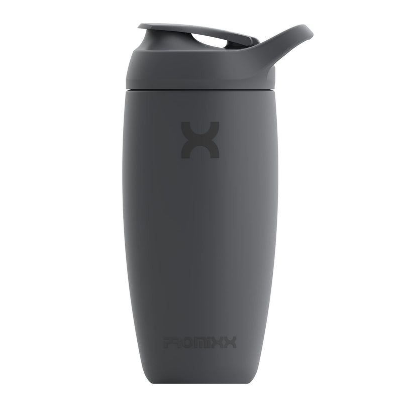 Promixx Pursuit Shaker Bottle Insulated Stainless Steel Water Bottle and Blender Cup, 550ml, Graphite Graphite Grey - BeesActive Australia