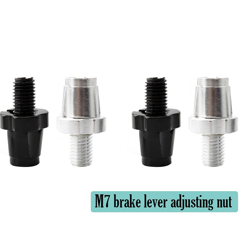 4PCS Brake Part Lever 7mm Aluminum Alloy Adjustable Barrel, Black/Silver Brake Lever Adjustment Screws - BeesActive Australia