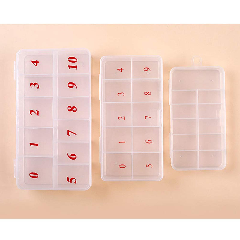 Minkissy 3pcs Nail Tips Rhinestones Storage Case Box Container or for Storing Earrings Rings Nail Art Tips - BeesActive Australia