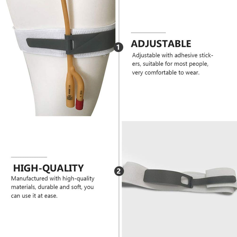 EXCEART 4pcs Urine Leg Bag Strap Padded Urine Drainage Adjustable Catheter Leg Bag Support Strap Fixing Band Holder White 50x2.5cm - BeesActive Australia