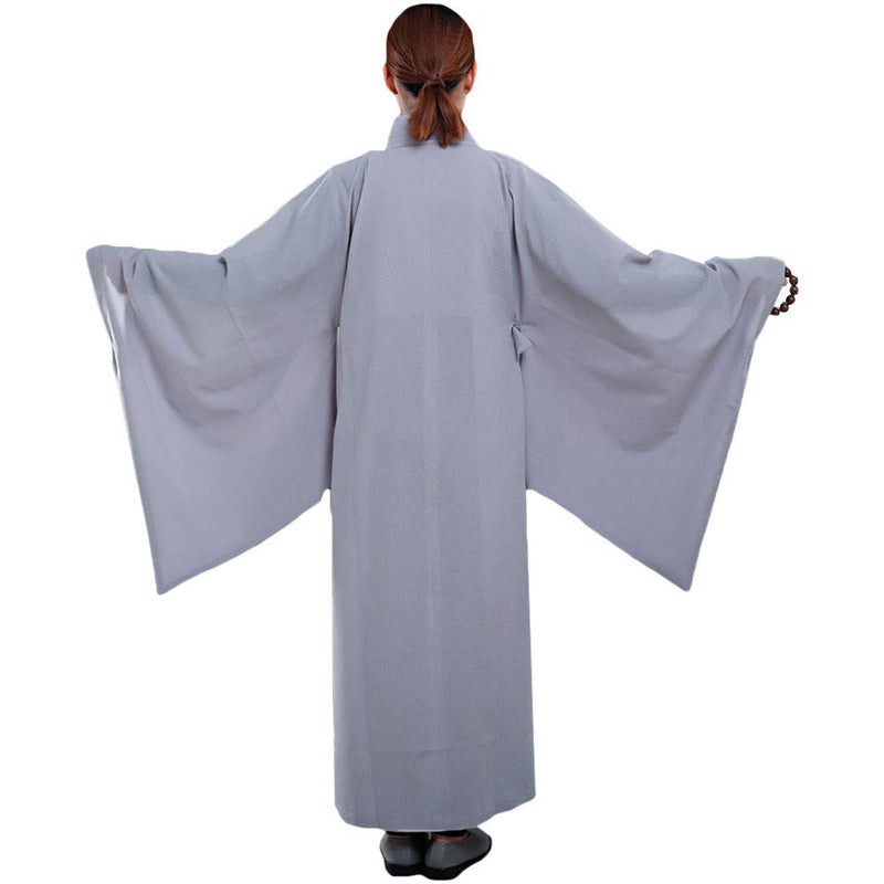 [AUSTRALIA] - ZooBoo Shaolin Unisex Monk Kung fu Robe Costume Long Gown Meditation Suit X-Large Gray 