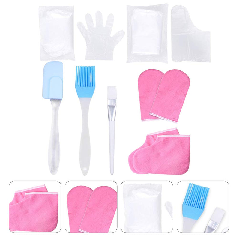 Minkissy 1 Set Moisturizing Gloves Paraffin Wax Gloves Hand Feet Care Treatment Mitts Paraffin Wax Bath Liners for Men Women (Random Color 2) Pink - BeesActive Australia