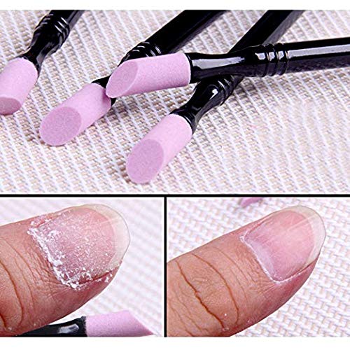 5PCS Nail Quartz Stone Scrub Pen Cuticle Remover Pusher Manicure Nail Care Tool Art Tool with 1pcs Nail Dust Brush Cleaner - BeesActive Australia