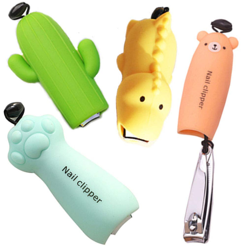 4Pcs Cartoon Silicone Case Stainless Steel Nail Clippers for Everyone Suitable for Gift - BeesActive Australia