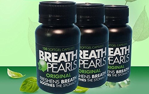 Breath Pearls Original Freshens Breath (150 softgels) New pack 150 counts - BeesActive Australia