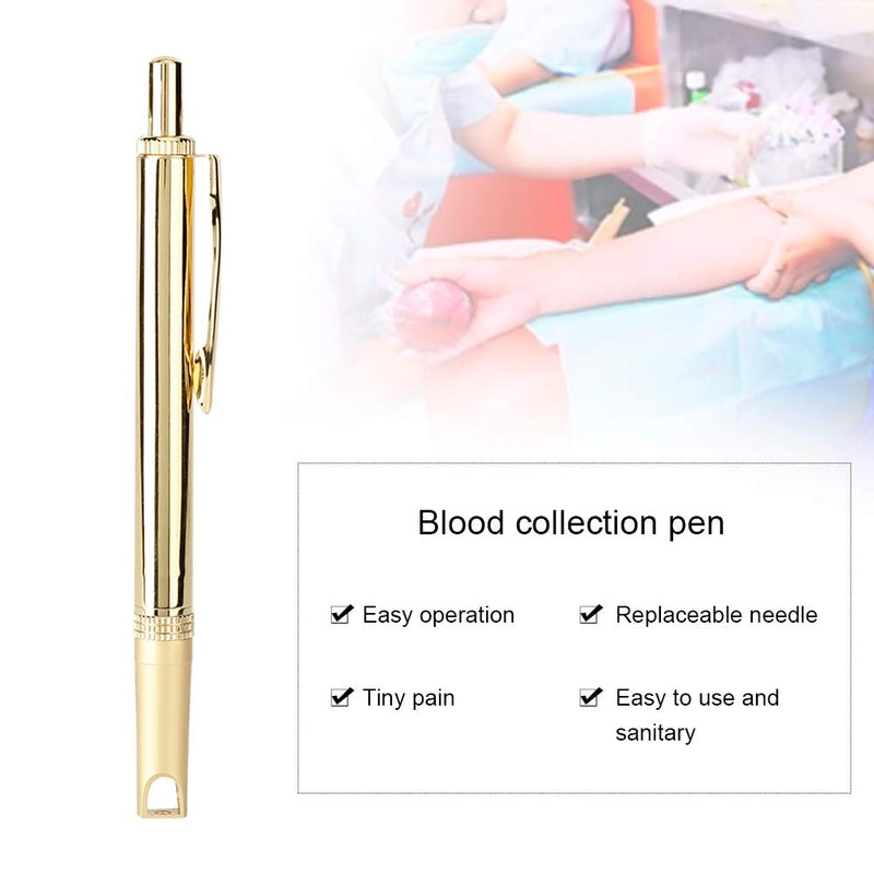 Blood Lancet Pen, Pure Copper Blood Lancing Cupping Blood Test Device Painless Lancing Pen Cupping Bloodletting Pen for Lancets - BeesActive Australia