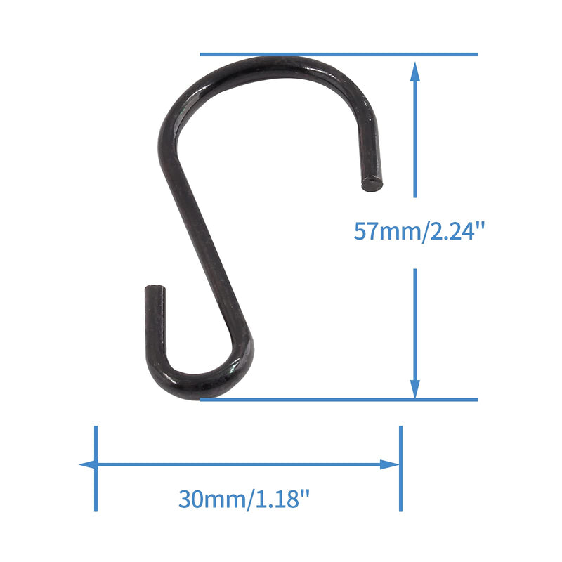 Bonsicoky 20PCS S Shaped Hooks, 2.24" x 1.14" Metal Hangers Storage Hooks for Hanging Pot, Jewelry, Decorations, Plants, Silver 2.24" x 1.14", 20Pcs - BeesActive Australia