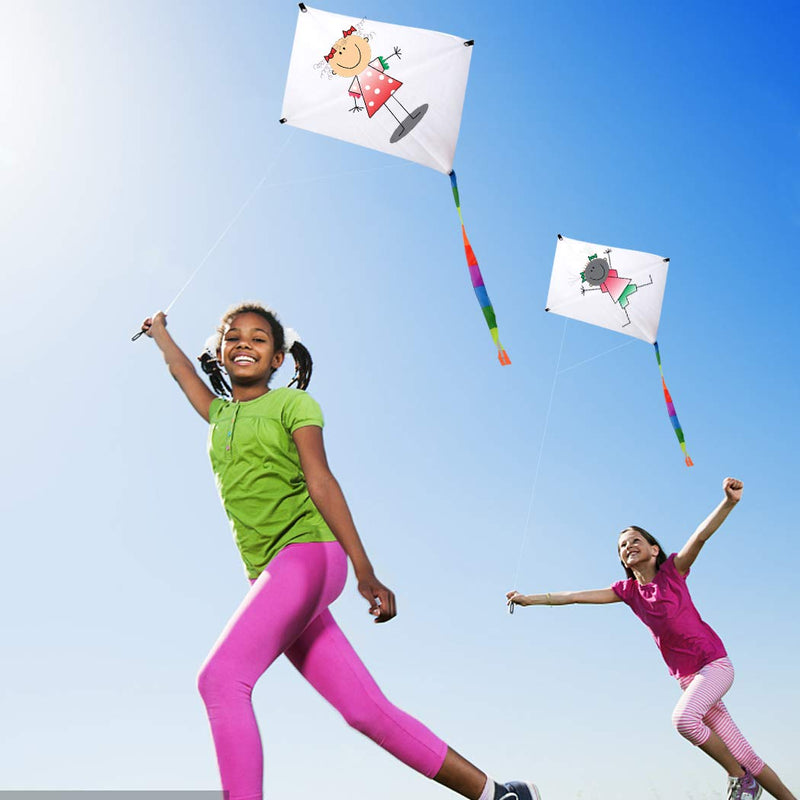 B bangcool DIY Kids Kite Kites Making Painting White Paper Blank Kites with Swivel Line for Boys & Girls Outdoor Park Beach Grassland Activities(10PCS) - BeesActive Australia