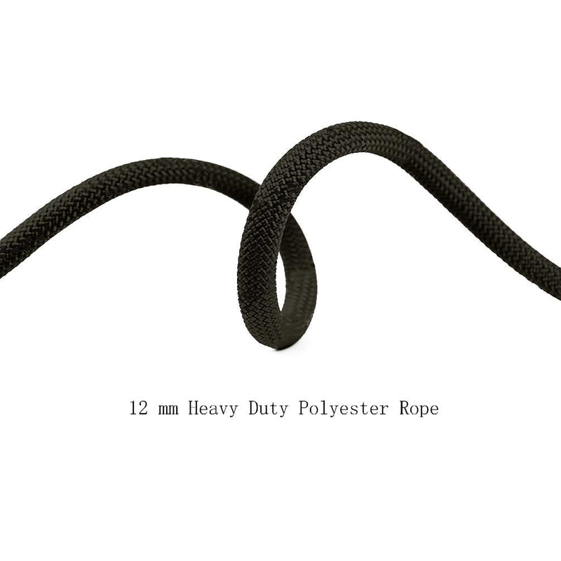 Aoneky 10 mm Static Outdoor Rock Climbing Rope, Fire Escape Safety Rappelling Rope Black 1 32.0 Feet - BeesActive Australia