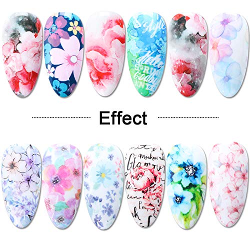 Mwoot 10 Sheets Holographic Nail Art Foil Transfer Stickers, Nail Foil Adhesive Decals Starry Sky Manicure Transfer Tips Nail Art DIY Decoration Kit - BeesActive Australia