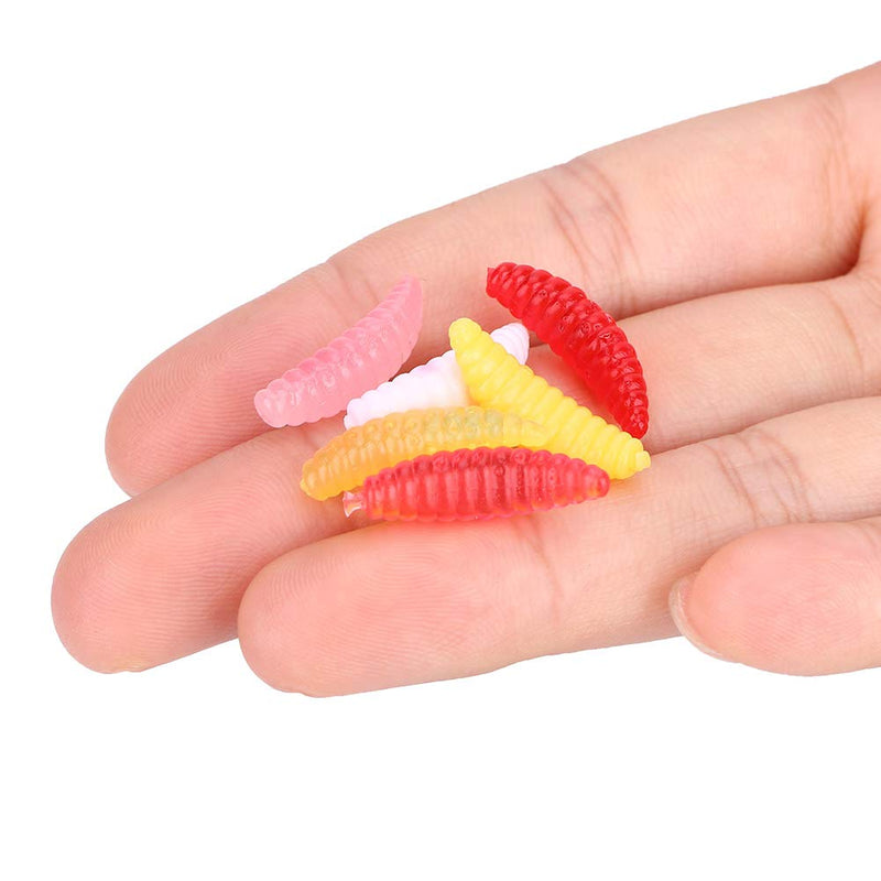 Alomejor Fishing Lure Bait Mini Size Worm Larva Grub Shape Fishing Lures Artificial Baits Maggots Worms Fish Tackle Toy 100pcs/set - BeesActive Australia