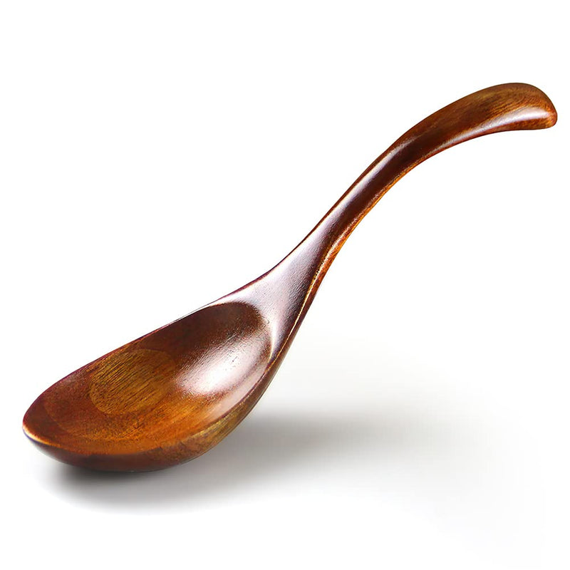AOOSY Soup Spoons, Wooden Spoons, 4 Pieces Japanese Style LightWeight Table Spoon Kitchen Utensil for Adults - BeesActive Australia