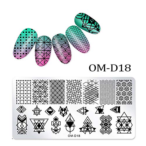 WOKOTO 5Pcs Nail Polish Stamping Plates Set Porpular Fashion Emoticons Ice Cream Image Design Templates Stencil For Nails Kit - BeesActive Australia