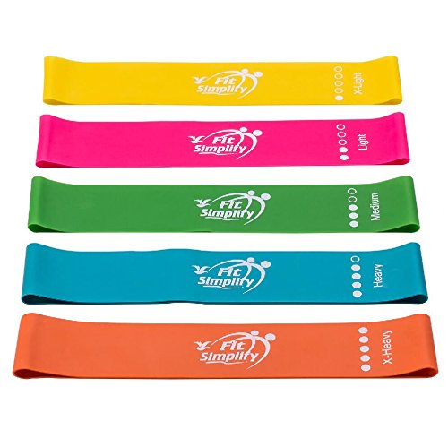 Fit Simplify 10 Inch Resistance Loop Exercise Bands, Set of 5, Assorted Colors - BeesActive Australia