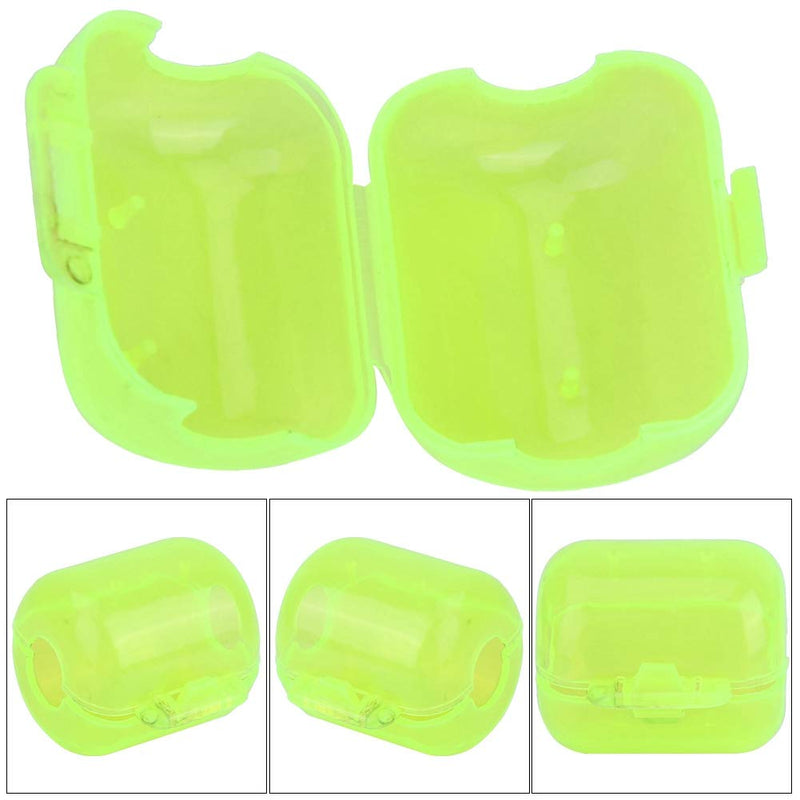 50 Pcs Plastic Fishing Hook Box Clamshell Fluorescent Yellow Squid Lure Hook Box Cover Case Fishing Accessory Tackle Box(Medium) - BeesActive Australia