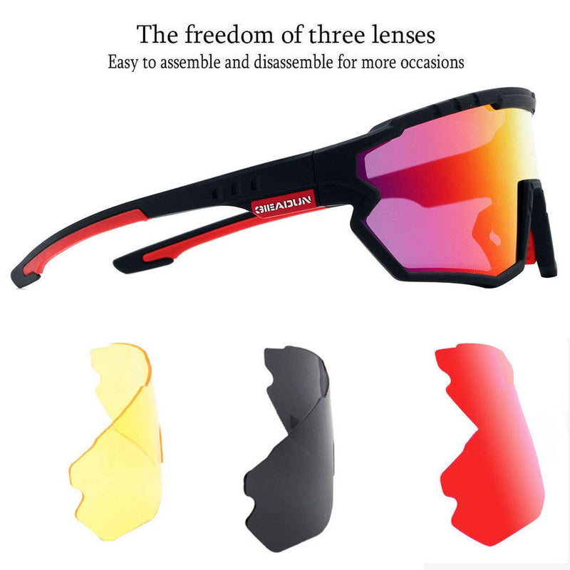 Sports Sunglasses Cycling Glasses Polarized Cycling, Baseball,Fishing, Ski Running,Golf Black Red - BeesActive Australia