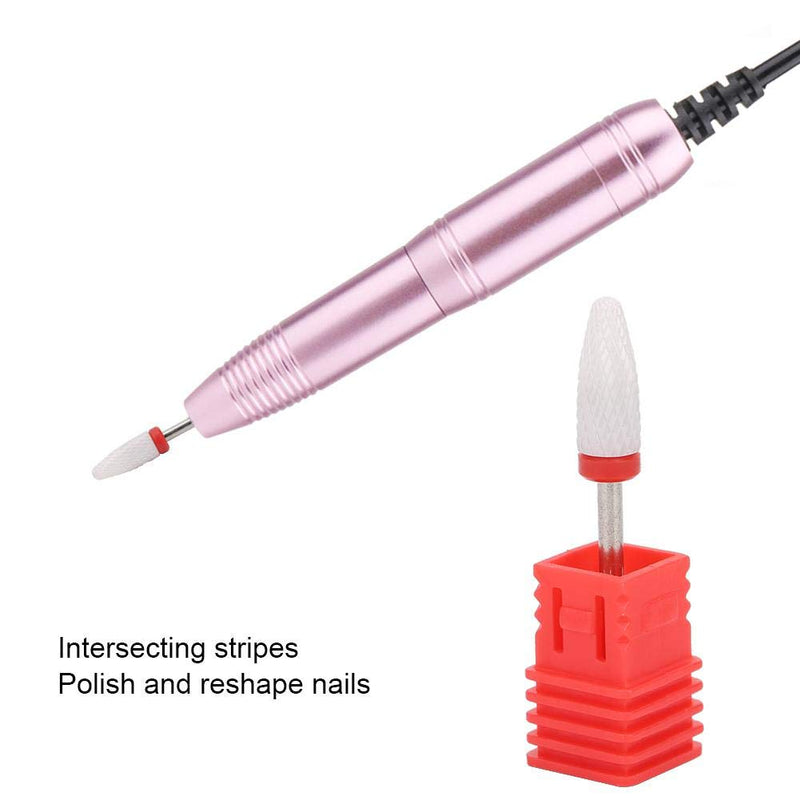 Ceramic Nail Drill Bit Corn-Head-Shape Professional Grinding Head for Nail Polishing(Red) Red - BeesActive Australia