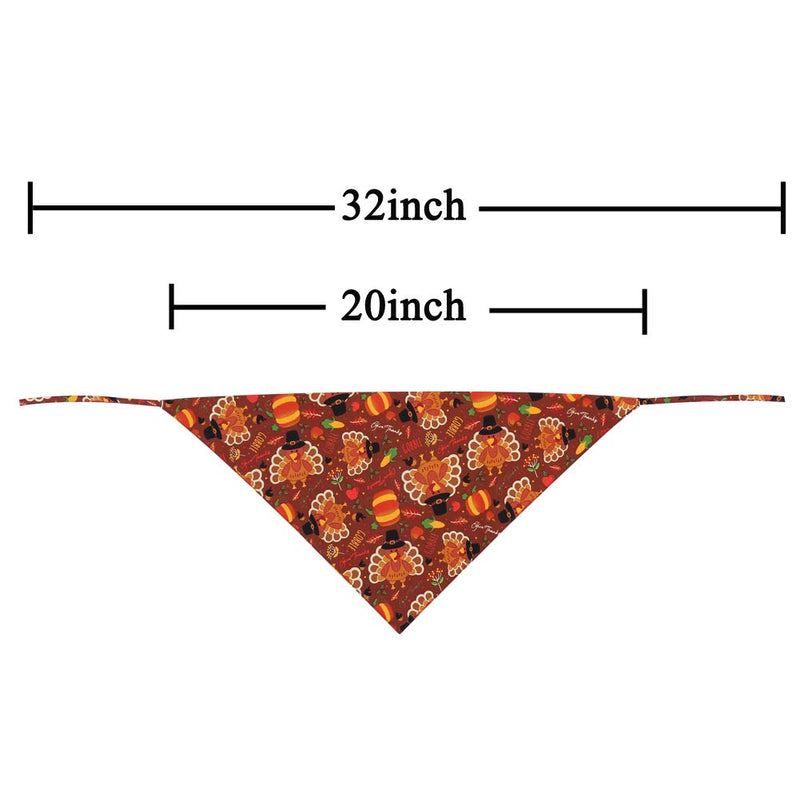 Thanksgiving Dog Bandana Fall Autumn Reversible Triangle Bibs Scarf Accessories for Dogs Cats Pets Large brown - BeesActive Australia