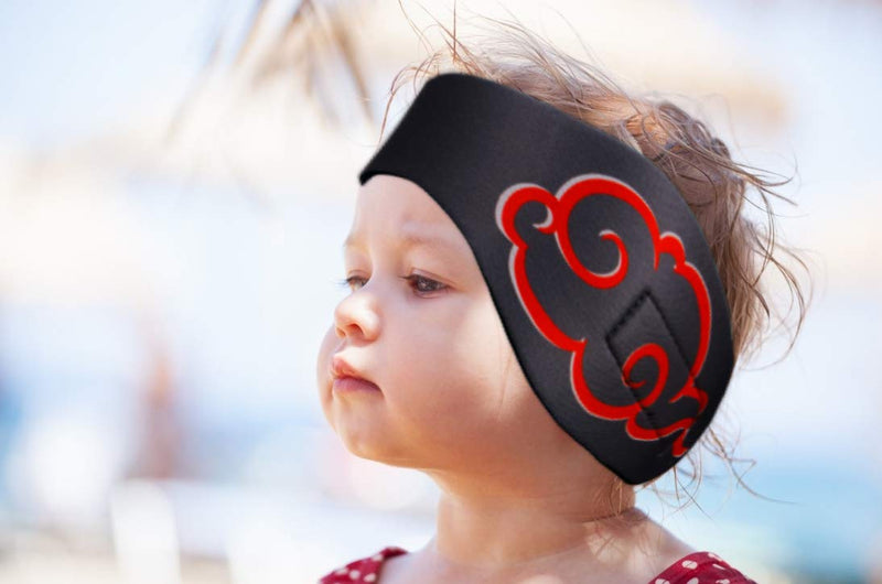 Lightening Swimming Headband Ear Cover Band for Kids, Toddlers, Babies, Infant, Adult Keep Ears Stay Dry, Cut Down Pool Noise, Protect Ears Who Have Tubes When Swimming Black Medium - BeesActive Australia