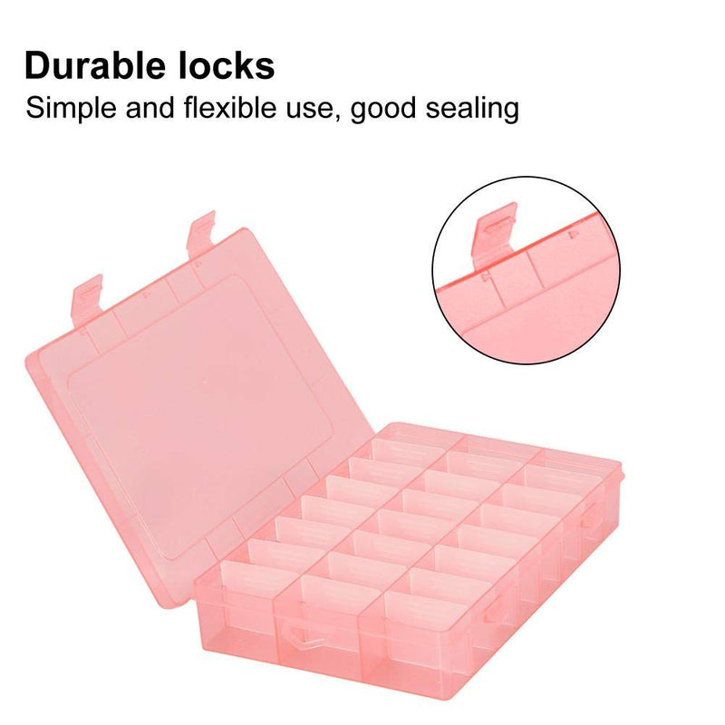 Jewelry Box Organizer Storage, 24 Grids Adjustable Jewelry Box, Plastic Detachable Beads Earrings Storage Case Jewelry Divider Container Jewelry Organizer Case(Orange) Orange - BeesActive Australia