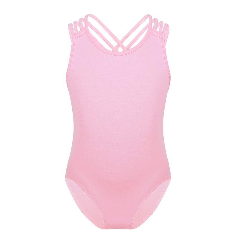 winying Girls Strappy Cut Out Back Ballet Dance Gymnastics Leotard Jumpsuit Pink 8 - BeesActive Australia